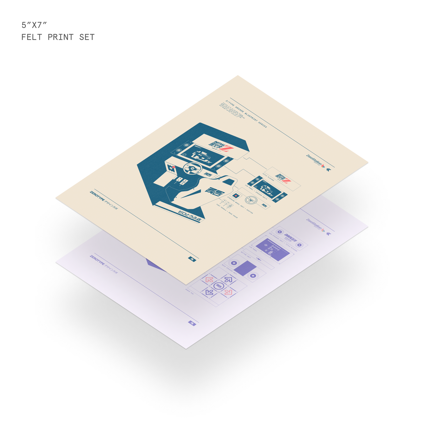 Arcade Machine Felt Mini Print Set (5"x7")