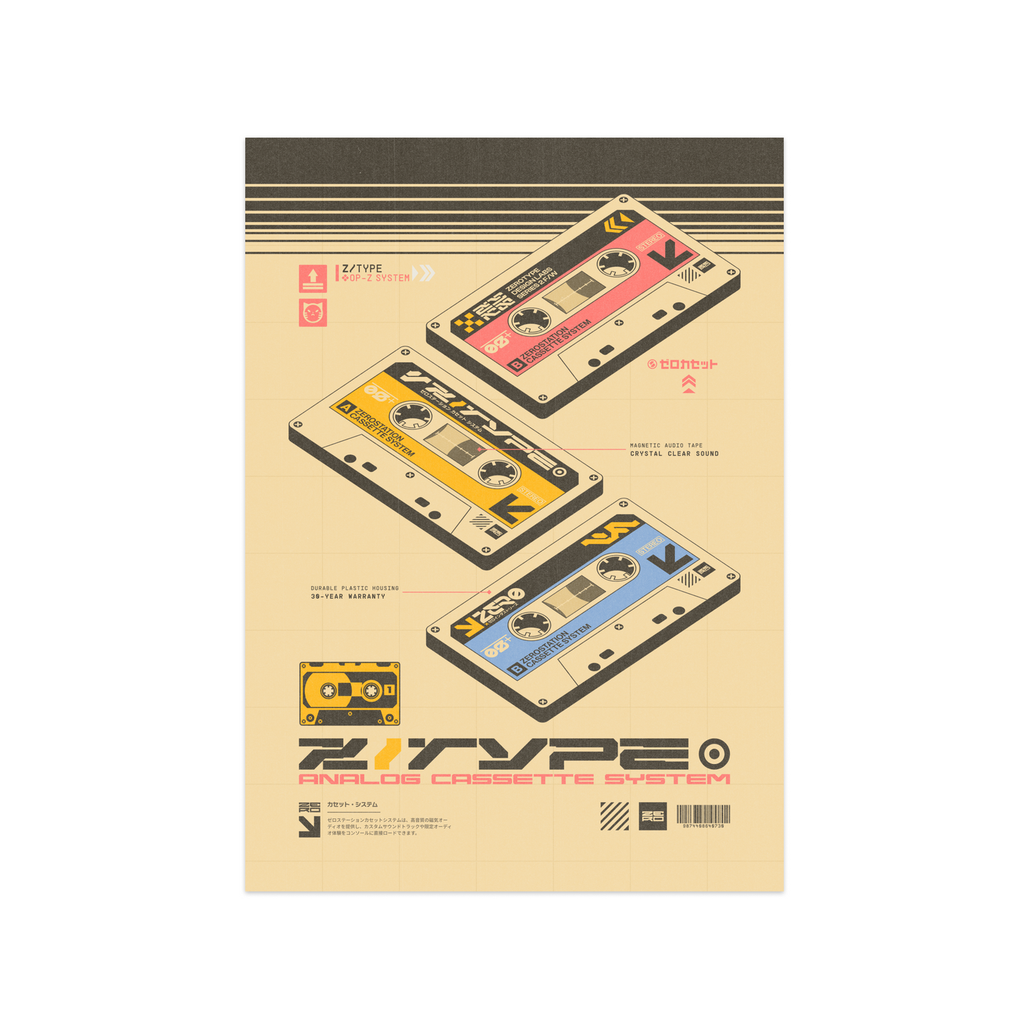 Z/TYPE Cassette System Felt Mini Print (5"x7")