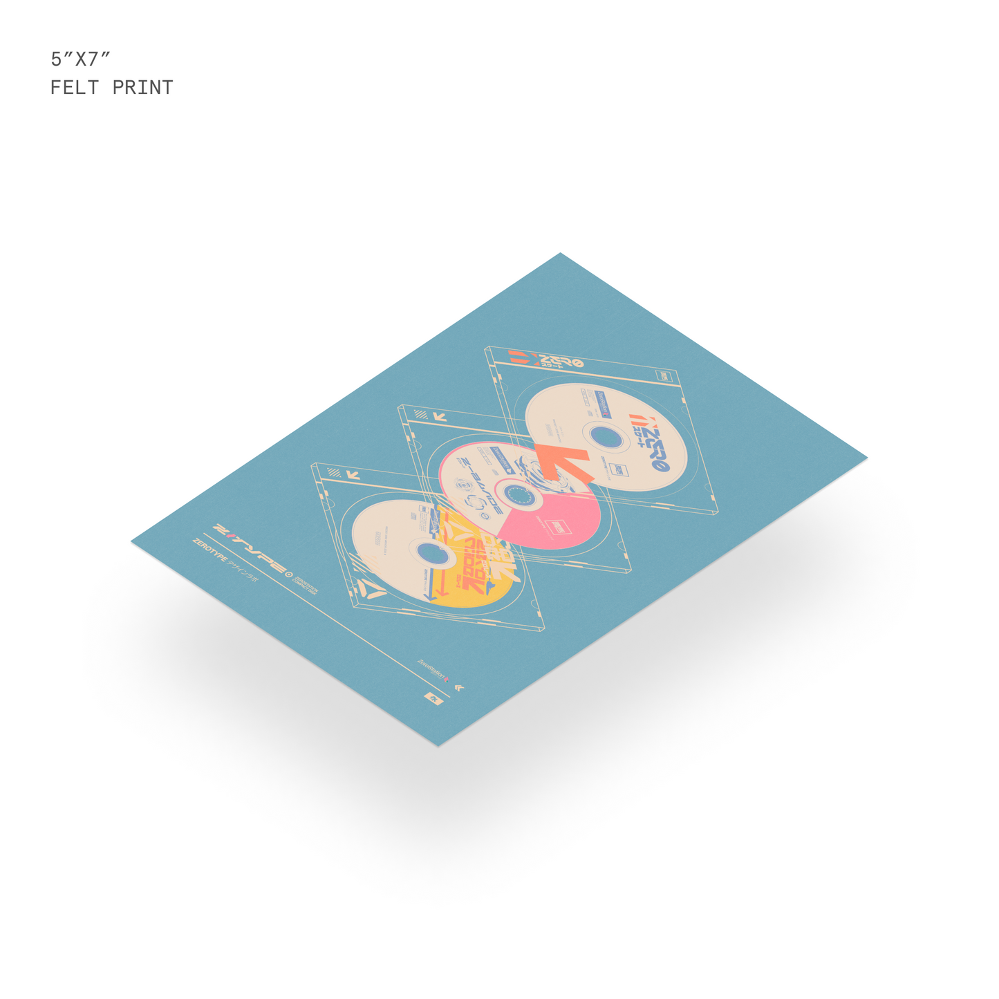 ZeroStation Disk Collection Felt Mini Print (5"x7")