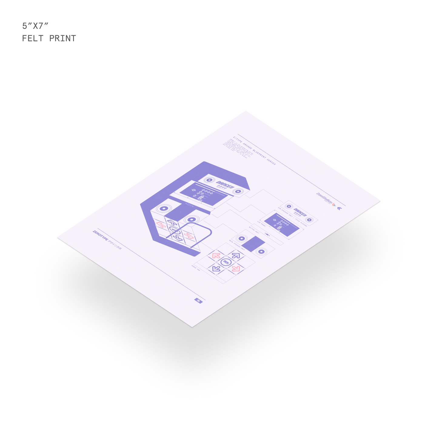 DANCE!! Arcade Machine Felt Mini Print (5"x7")