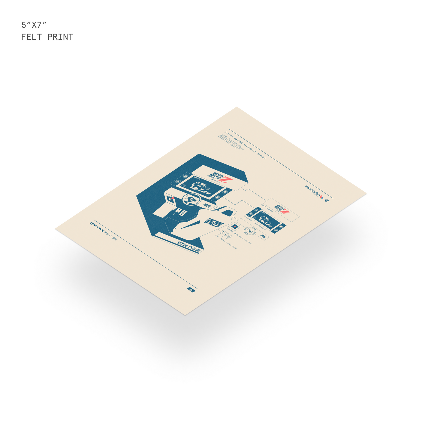 Initial Z Arcade Machine Felt Mini Print (5"x7")