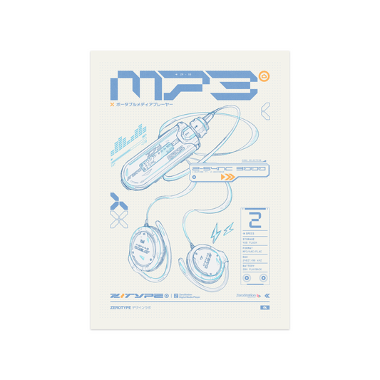 MP3 Player Felt Mini Print (5"x7")