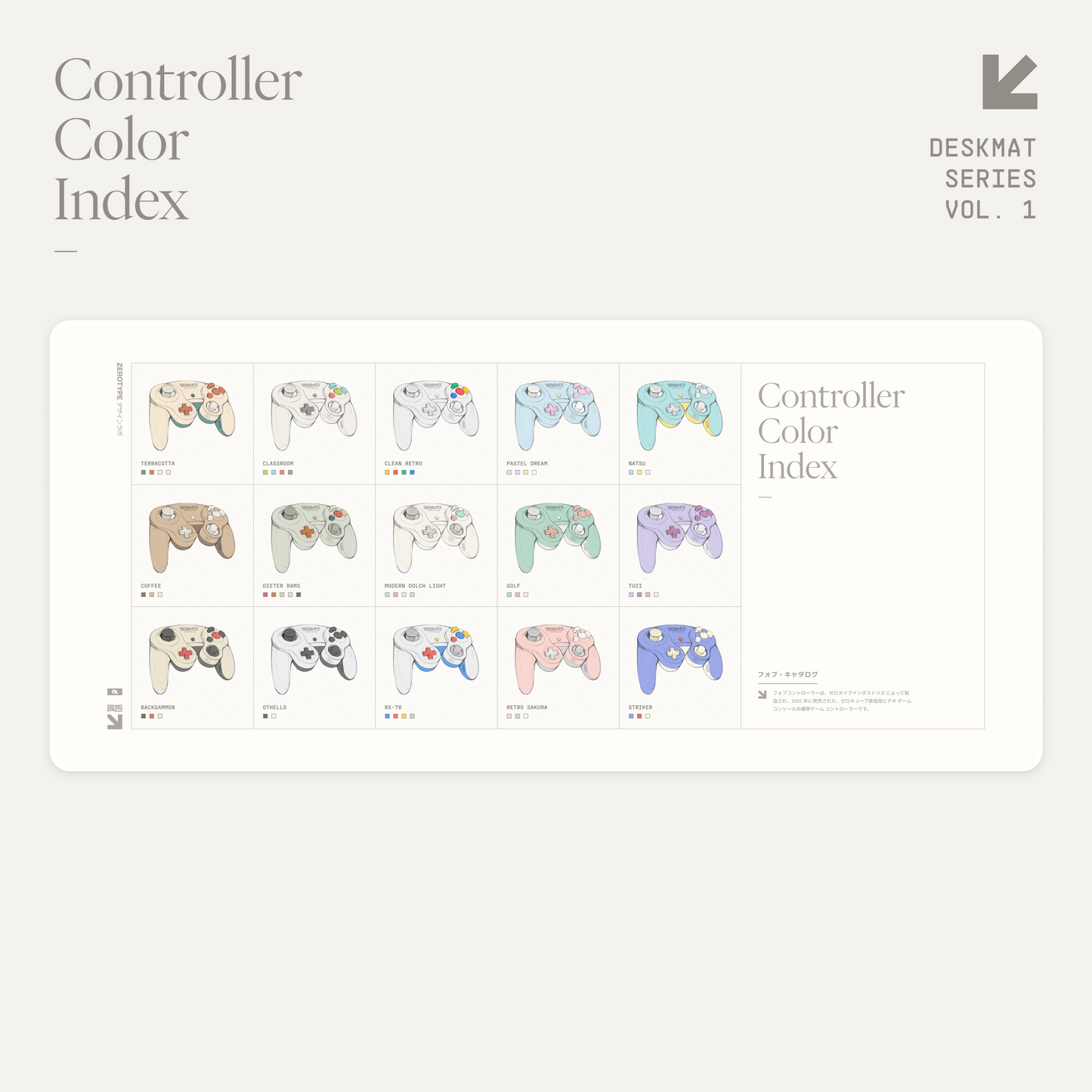 Controller Color Index Cloth Deskmat