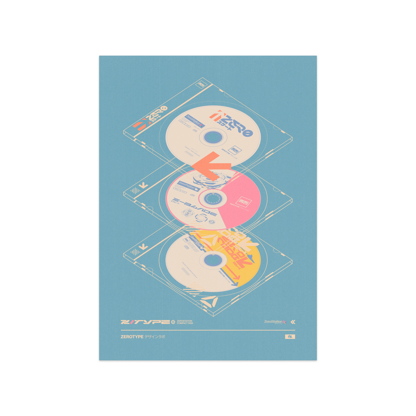 ZeroStation Disk Collection Felt Print (5"x7")