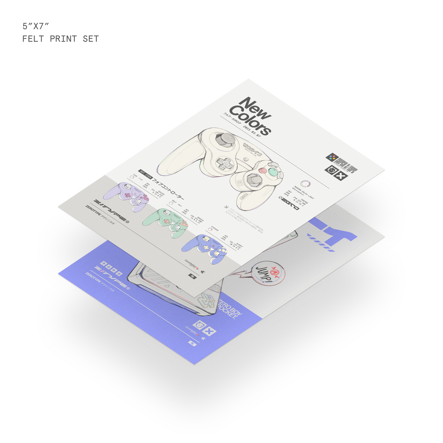 Console Sketches Felt Mini Print Set (5"x7")