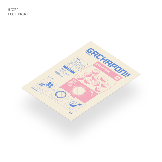 Gachapon!! Felt Mini Print (5"x7")