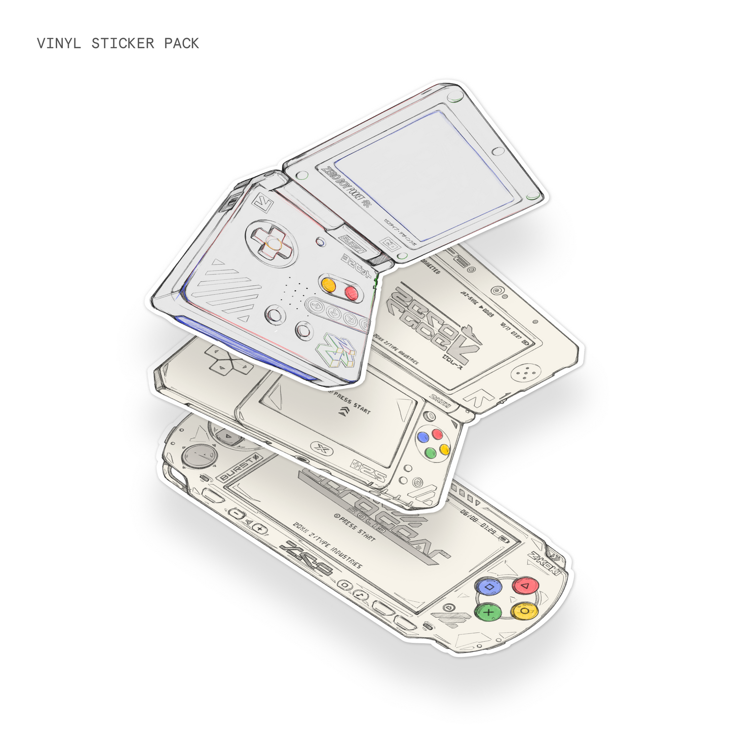 Y2K Handhelds Vinyl Sticker Pack