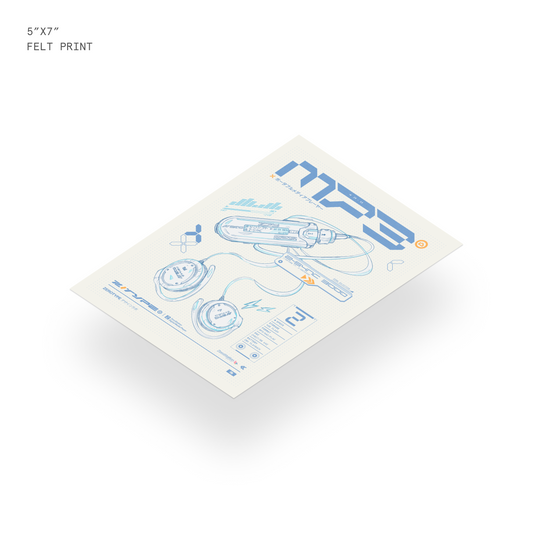 MP3 Player Felt Mini Print (5"x7")
